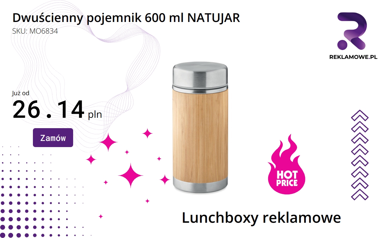 Dwuścienny pojemnik 600 ml NATUJAR