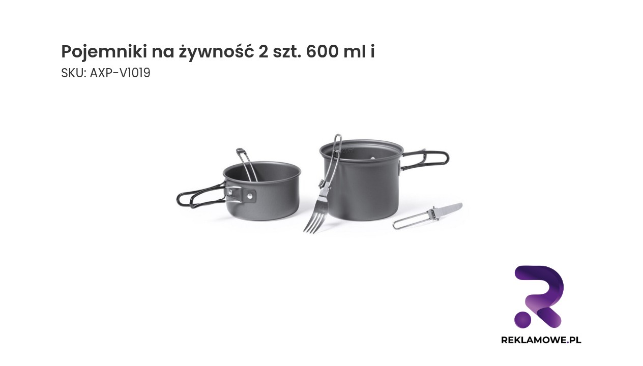 Pojemniki na żywność w zestawie 2 sztuki o pojemnościach 600 ml i 800 ml
