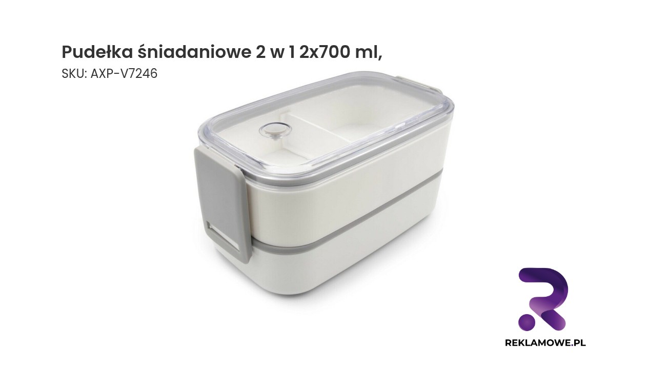 Pudełka śniadaniowe 2 w 1 o pojemności 700 ml każde