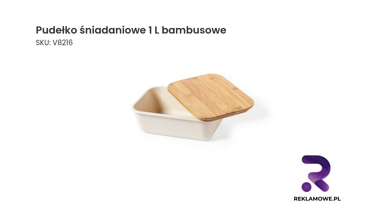 Bambusowe pudełko śniadaniowe o pojemności 1 litra