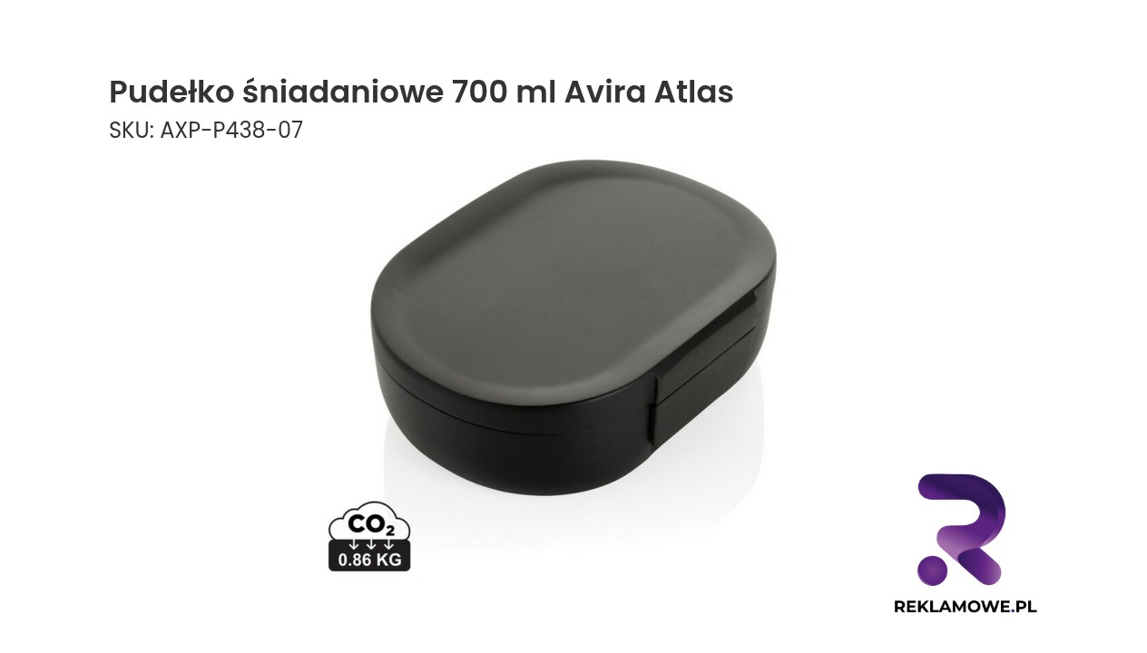 Pudełko śniadaniowe 700 ml Avira Atlas, PP z recyklingu Pudełko śniadaniowe Avira Atlas o pojemności 700 ml