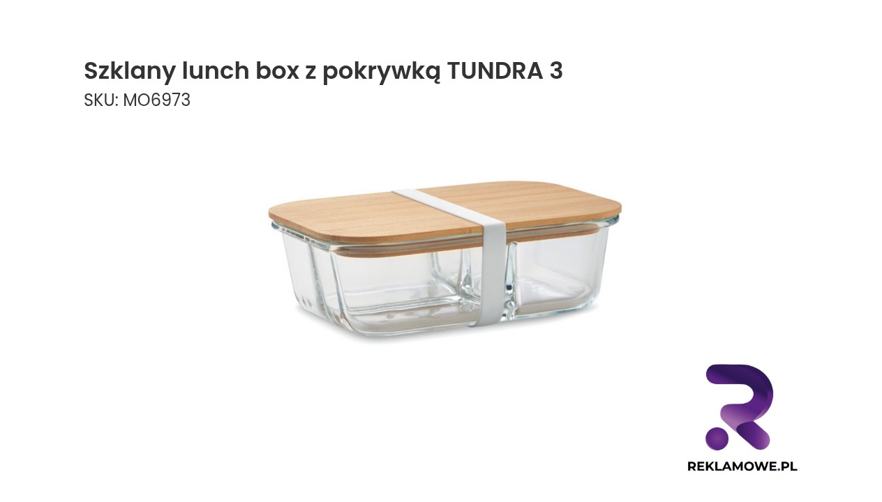 Szklany lunch box TUNDRA 3 z przezroczystą pokrywką