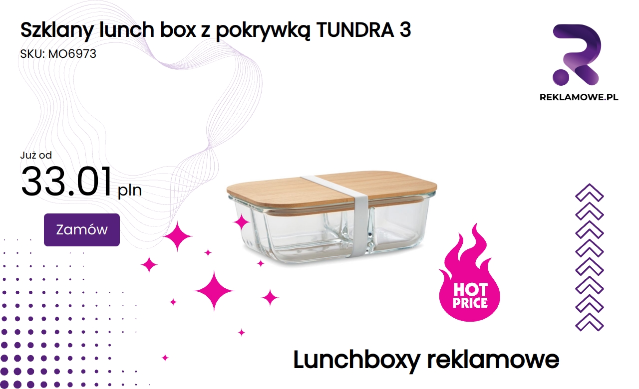 Szklany lunch box TUNDRA 3 z pokrywką