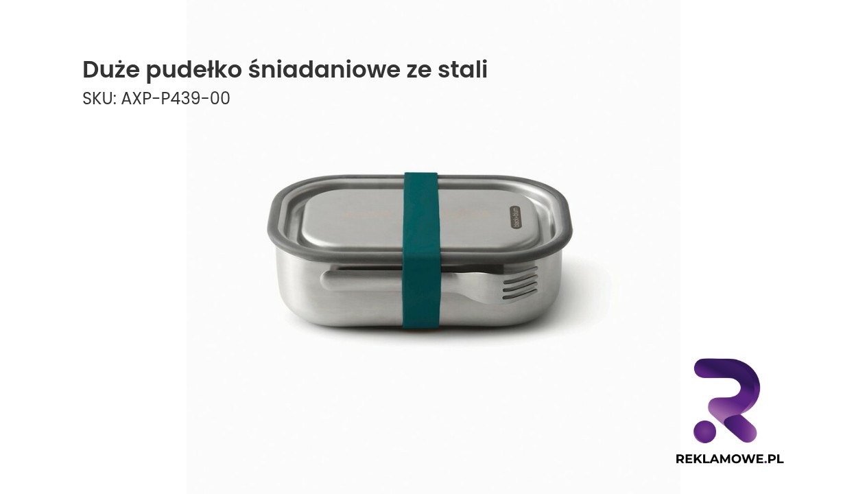 Duże pudełko śniadaniowe ze stali nierdzewnej 3 w 1 Black+Blum Duże pudełko śniadaniowe ze stali nierdzewnej – pojemny lunchbox na jedzenie