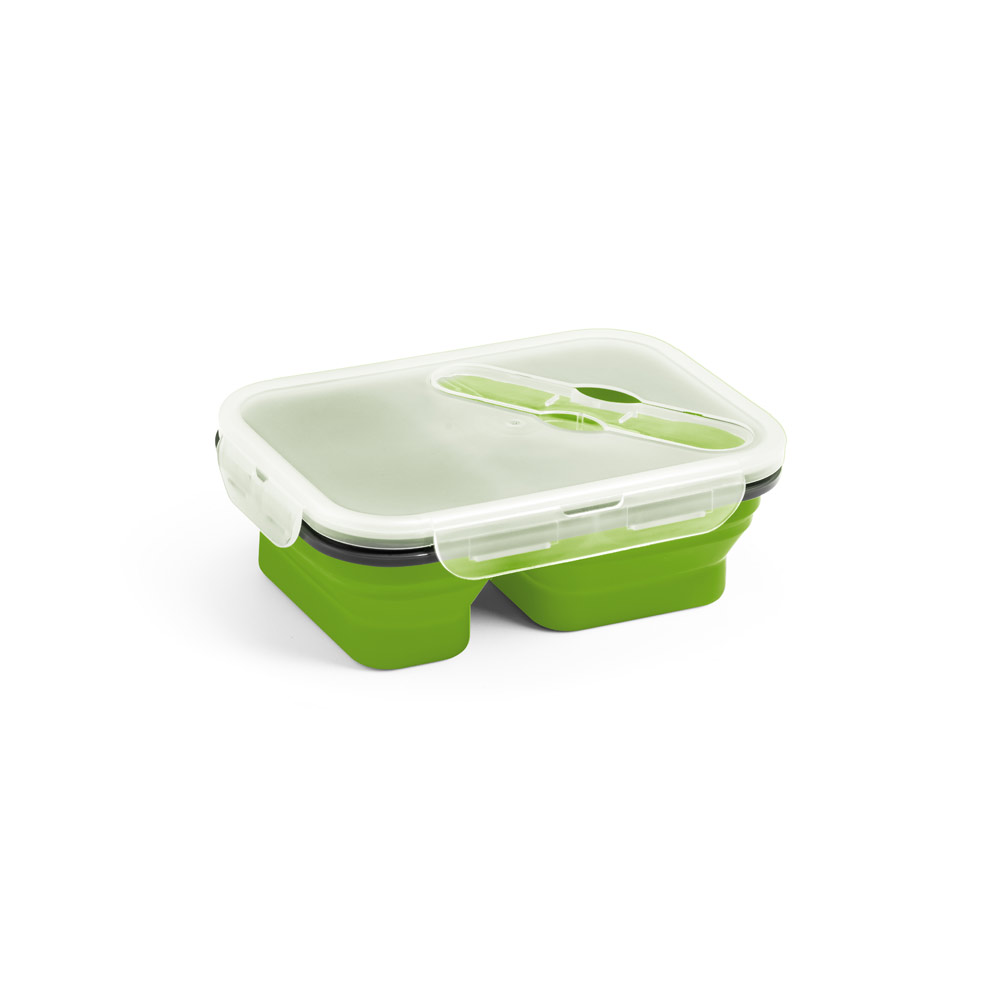 DILL. Lunch Box. Wysuwane hermetyczne pudełko wykonane z silikonu i PP (480 i 760 mL) 93848_set