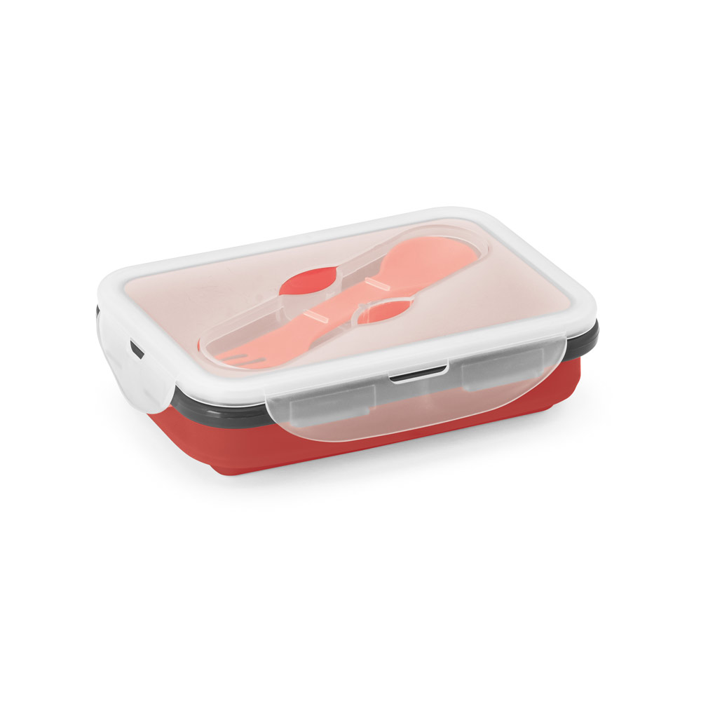 SAFFRON. Lunch Box. Wysuwane hermetyczne pudełko wykonane z silikonu i PP 640 mL 93847_set