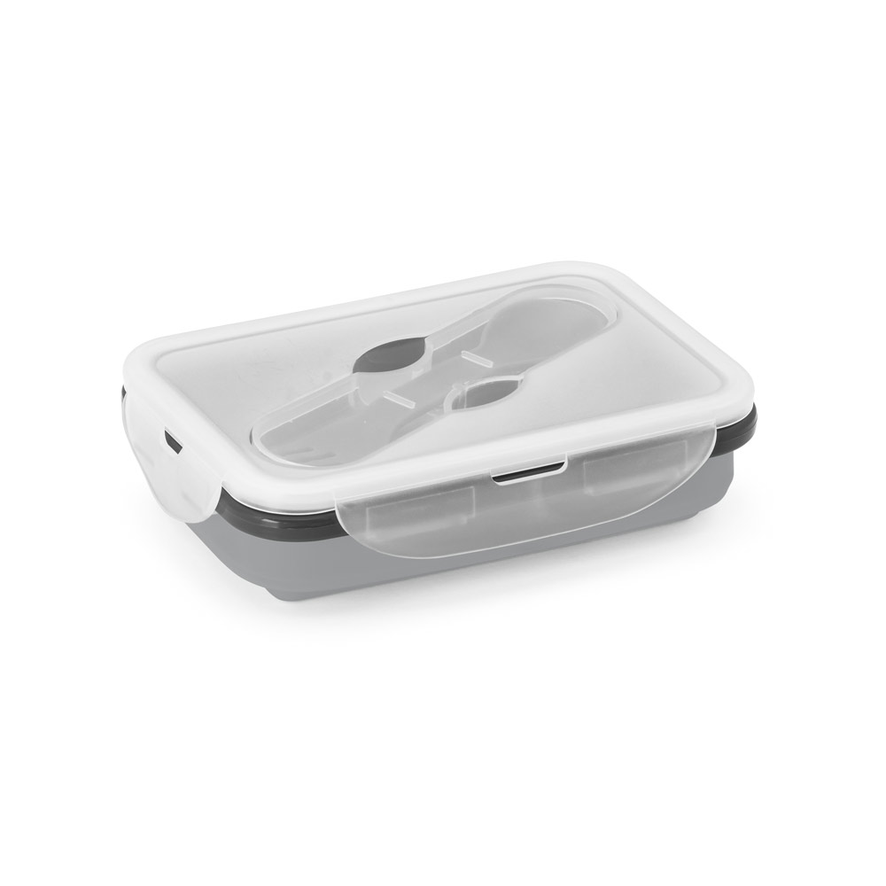 SAFFRON. Lunch Box. Wysuwane hermetyczne pudełko wykonane z silikonu i PP 640 mL 93847_set