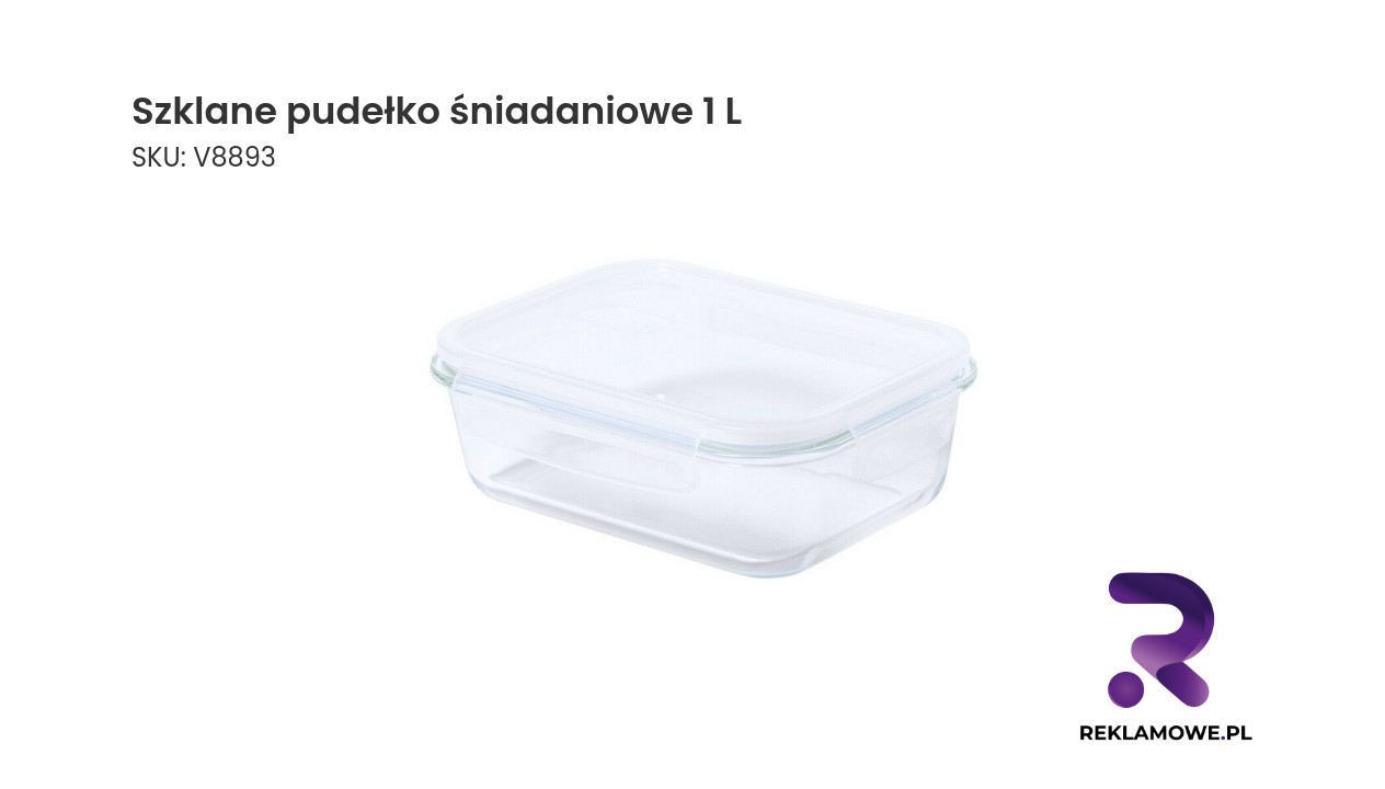 Szklane pudełko śniadaniowe o pojemności 1 litra