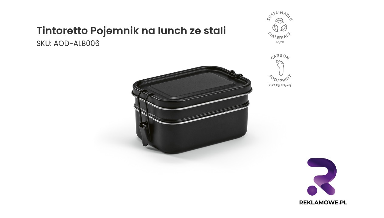 Tintoretto Pojemnik na lunch ze stali nierdzewnej z recyklingu 1240 ml Tintoretto pojemnik na lunch ze stali - praktyczny stalowy lunchbox