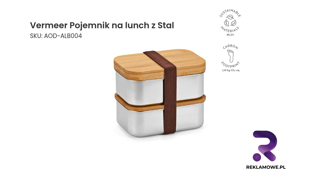 Vermeer Pojemnik na lunch z Stal Nierdzewna Recyklingowa 1480 ml Vermeer pojemnik na lunch ze stali